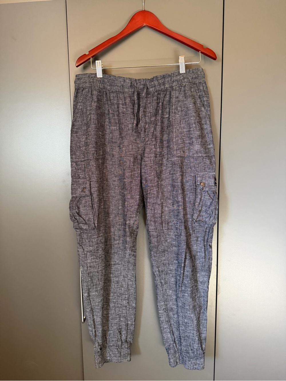 Silver Jeans Co Grey Textured Cargo Jogger Pants XL